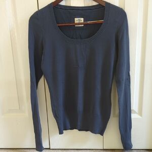 Y2K H&M Dark Blue Scoop Neck Sweater